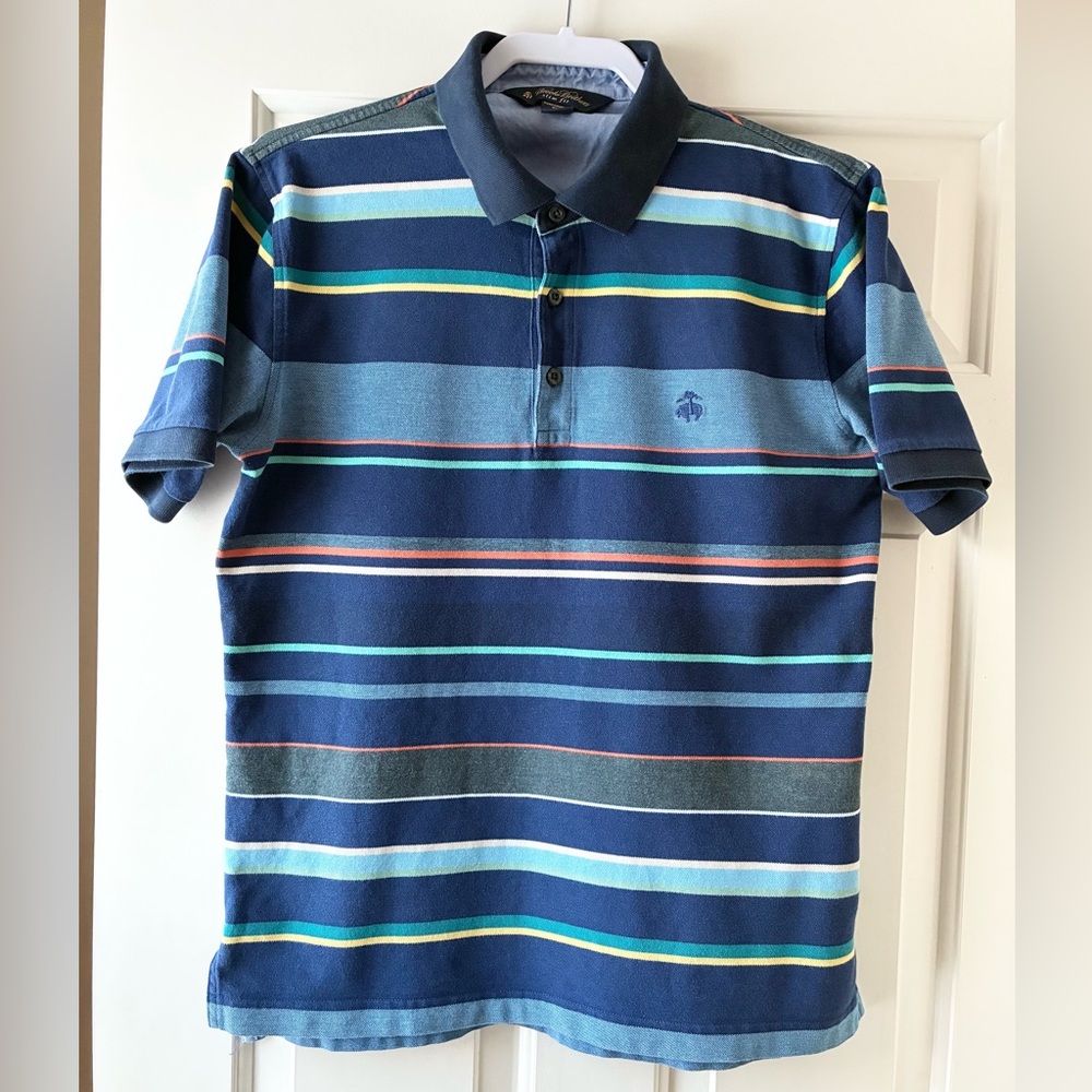 Brooks Brothers Polo Shirt Slim Fit Short Sleeve Striped Multicolor Size M